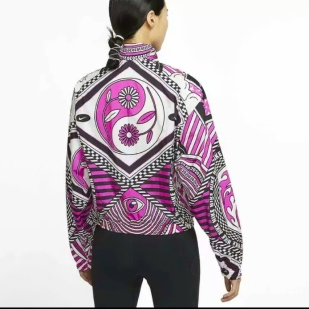 Pink & Black Nike yin & yang Patterned Jacket rare jacket flame eye logo spring